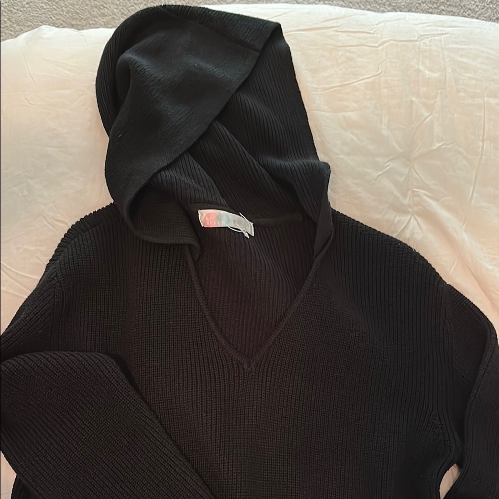 Free People “Claudia” Hooded Sweater Dress SZ M